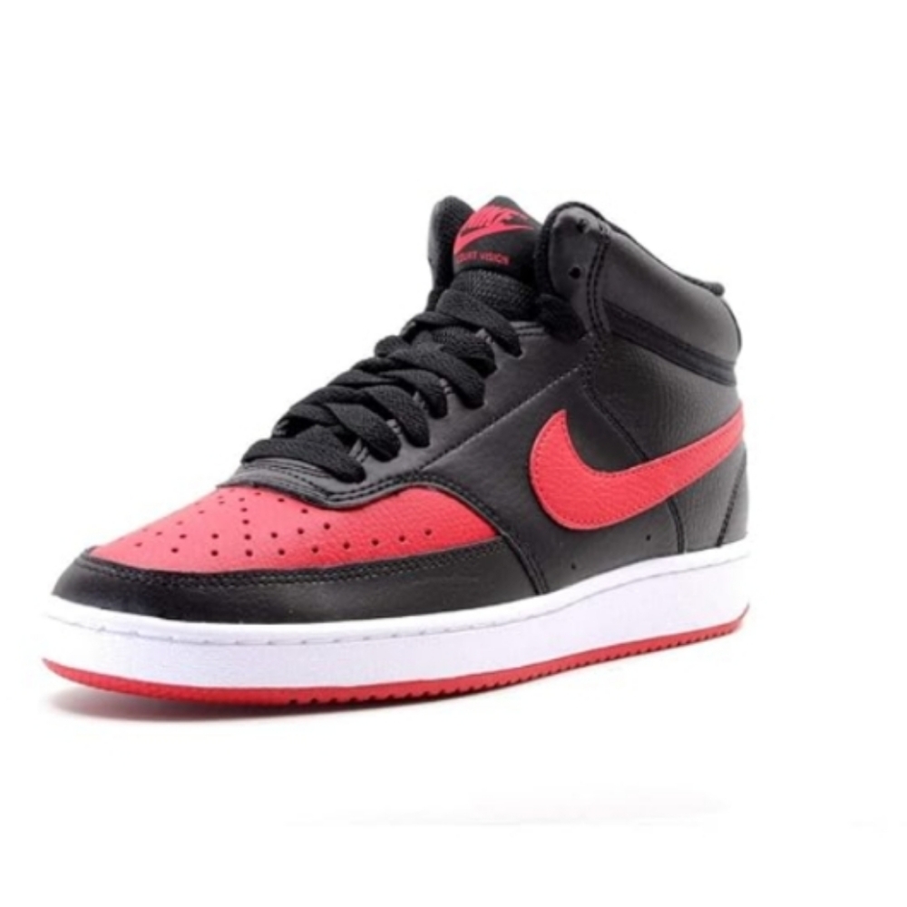 Nike Black and Red High-Top Sneakers